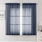 Navy Blue Sheer Curtains 63 Inch Length 2 Panels, Rod Pockets Window Treatments by Lecloud