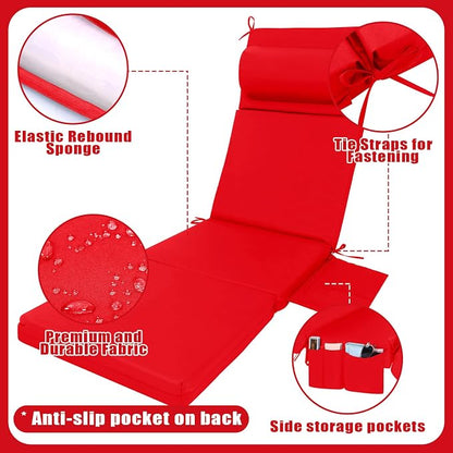 Wenqik 2 Pcs Outdoor Chaise Lounge Cushion - Image 3
