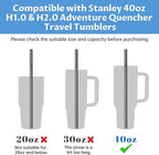 Tomorotec 8-Pack Stainless Steel Straws for Stanley Tumbler 40oz, 12" Metal Straws for Stanley Cup with Brush, Reusable Drinking Straws for Smoothies, Milkshakes, Dishwasher Safe and BPA-Free (Black)