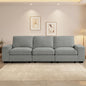 TEKAMON 100" Modular Sofa with Seats Storage, Comfy 3-Seater Chenille Fabric by TEKAMON