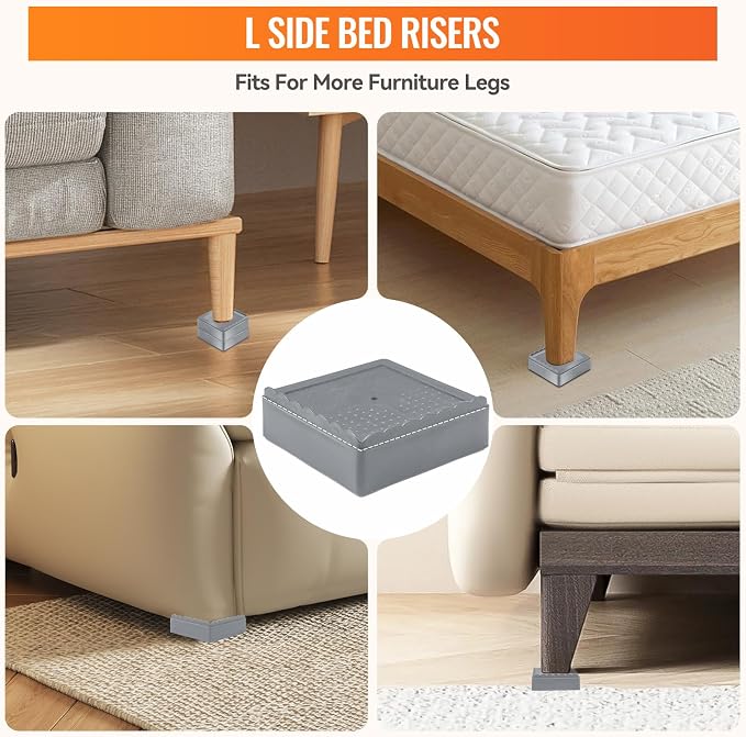 shouwuhho Furniture Risers, 4 Pack Bed Risers - Image 3