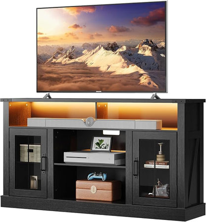 WLIVE Farmhouse TV Stand for 65 Inch TV, Tall Entertainment Center - Image 9