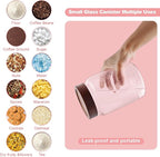 Glass Coffee Jars Spice Jar Round Storage Canister with Wooden Lid Clear Glass Food Jar for Pantry Sugar Tea Coffee Bean Spice Nuts Cookies Bath Salts (1200ml/40oz-2pack-A)