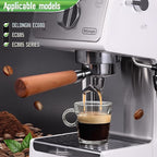 51mm 3 Ear Portafilter for DeLonghi EC680/EC685/EC885 - Stainless Steel Dual Spout Handle with Precision Basket,Siam Rosewood Grip