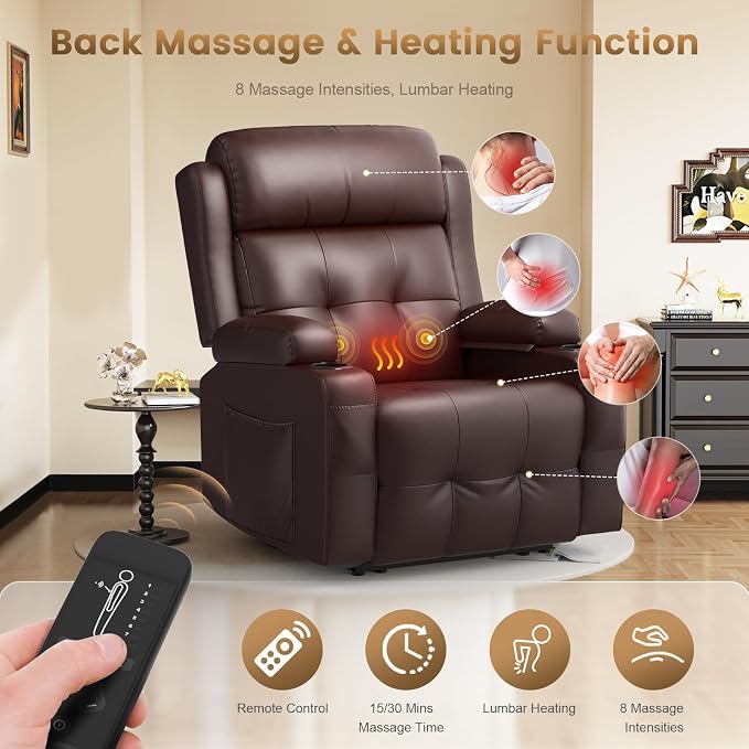 Home Theater Seating Power Recliner Chair, Massage Reclining Sofa - Image 4