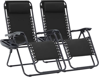 JEAREY Zero Gravity Lounge Chairs Set of 2, Adjustable Steel Mesh Recliners by JEAREYOutdoorsCollection
