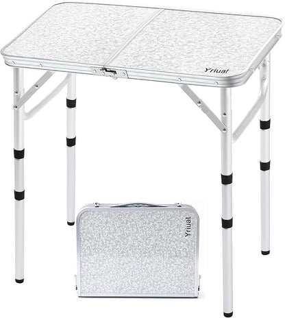 Yriuat Folding Camping Table 2ft Portable Picnic Table Adjustable Height Small by Yriuat