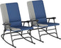 Outsunny Folding Outdoor Rocking Chairs Set of 2, Oversized Outdoor Rocking by Outsunny