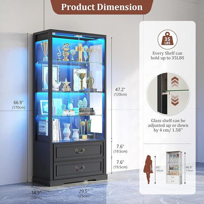 TAGELIER 67" Tall Display Cabinet - Image 2
