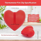 2Pcs Thermometer Pot Clip Holder, Windspeed Red Candy Thermometer Pot Clip Holder for Digital Thermometer Holder for Candle Soap Jam Candy Milk Chocolate Cooking(No Thermometer Include)