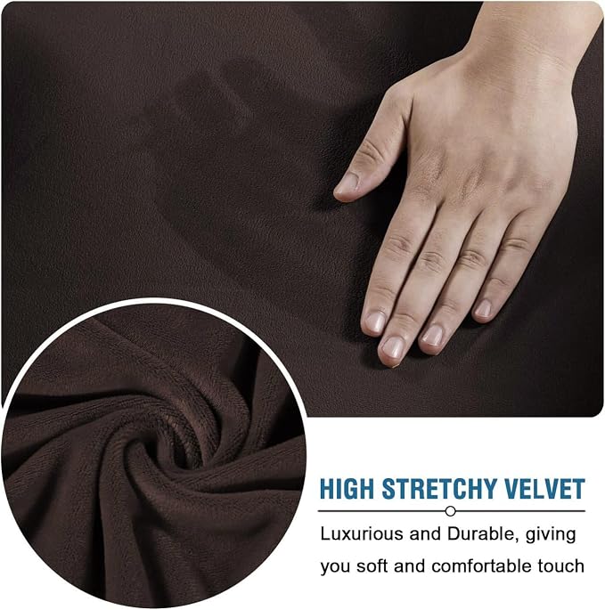 H.VERSAILTEX Rich Velvet Stretch 2 Piece Cover Chair Slipcover Sofa Cover - Image 5