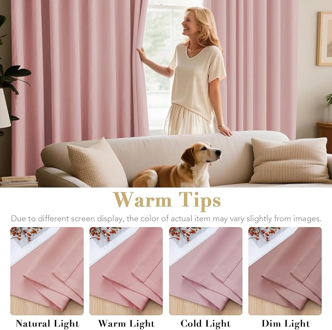 H.VERSAILTEX Pink Curtains for Bedroom Thermal Insulated Living Room Curtains - Image 5