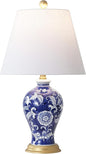JONATHAN Y 24" Navy/White French Country Ceramic Floral Urn Table Lamp by JONATHANY