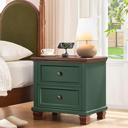 SAVOR LIFE Farmhouse Nightstand Set of 2 - Image 4