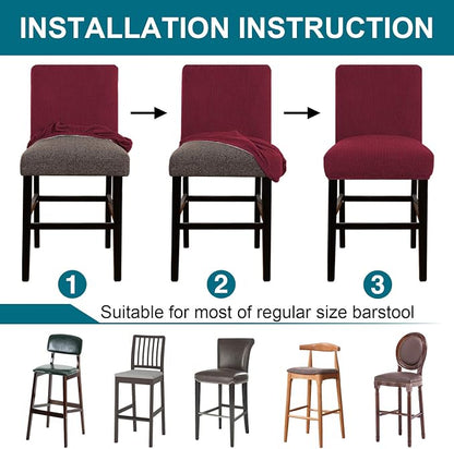 Turquoize Stretch Bar Stool Cover Counter Stool Pub Chair Slipcover - Image 7