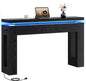 LIKIMIO Console Table with Drawers, Modern Entryway Table with LED Lights and by LIKIMIO