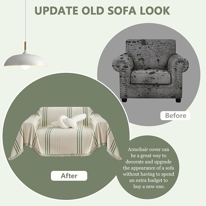 DREAMINGO Chenille Armchair Cover Jacquard Sofa Covers Washable Furniture - Image 2