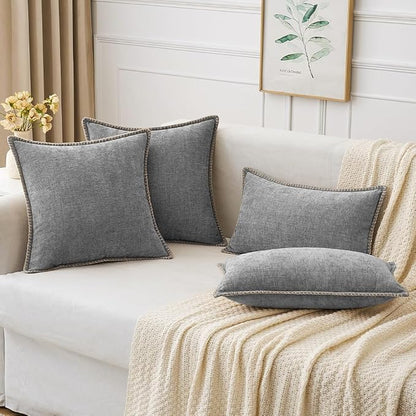 MIULEE Decorative Couch Throw Pillow Covers 16x16 Inch Dark Gray 2 Pack | - Image 5