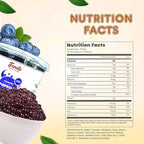Fanale Blueberry Popping Boba Pearls, Vegan, Non GMO, Gluten Free, Fat Free, Perfect for Bubble Tea, Smoothies, Ice Cream, Desserts, and Beverages.