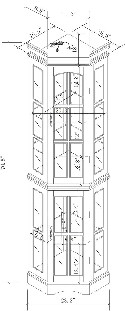Seeutek Corner Curio Cabinet - Image 2