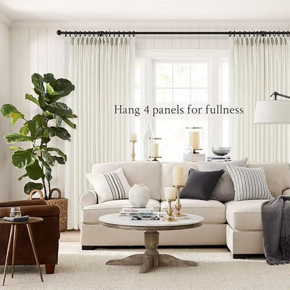 Topfinel 102 Inch Curtains 2 Panels Set, Two Packs Pinch Pleat Back Tab Linen - Image 6