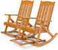 VINGLI Wooden Porch Rocking Chair, Heavy Duty Outdoor Rocking Chair by VINGLI