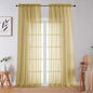 Gold Sheer Curtains for Bedroom Living Room 96 Inches Long 2 Panels, Modern by WelvetBLK
