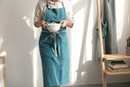 HANEE Kitchen Apron for Women & Men (9 Colors) Linen Cooking Aprons with pocket