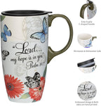 Topadorn Ceramic Latte Mug 17 oz. Coffee Cups with Sealed Lid and Color Box,set of 2