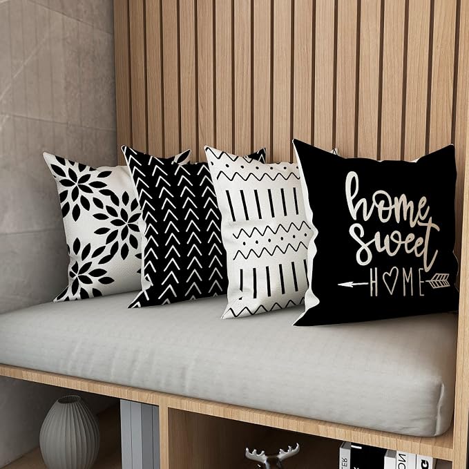 YCOLL Pillow Covers 22x22 Set of 4, Modern Sofa Throw Pillow Cover, Decorative - Image 2
