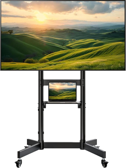 Heavy-Duty Rolling TV Stand for 55–100" Screens — Supports 165 lbs, Stable by ECOTINY