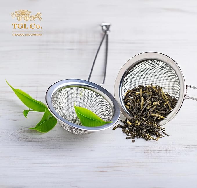 TGL Co. Stainless Steel Ball Tea Infuser | Durable Teapot Green Tea Filter | Perfect for Loose Leaf Tea Brewing