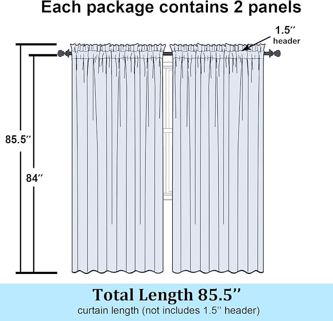 Simplebrand Burgundy Red Sheer Curtains 84 Inches Long, Light Filtering Rod - Image 2