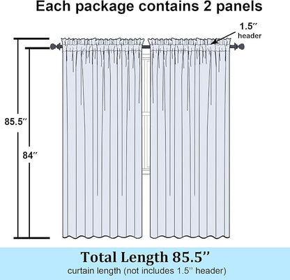 Simplebrand Burgundy Red Sheer Curtains 84 Inches Long, Light Filtering Rod - Image 2
