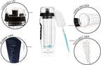 AquaFrut 32 OZ Fruit Infuser Water Bottle BPA-Free Fruit Infusion Sports Bottle - Flip Top Lid w Drinking Spout, Leak Proof, Made of Durable Tritan. Free Recipe eBook! (Black)