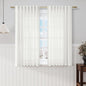 Ivory Linen Sheer Curtains 54 Inch Length 2 Panel Set Back Tab Rod Pocket Semi by Nanspring