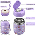 17oz Soup Thermo for Hot Food Kids,Insulated Food Jar with Spoon,Thermo Hot Food Lunch Container,Wide Mouth Leakproof Stainless Steel Lunch Box for School-Horse