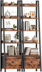 Furologee Bookshelf Set of 2, 6-Tier Ladder Shelf, Ladder Bookshelf by Furologee