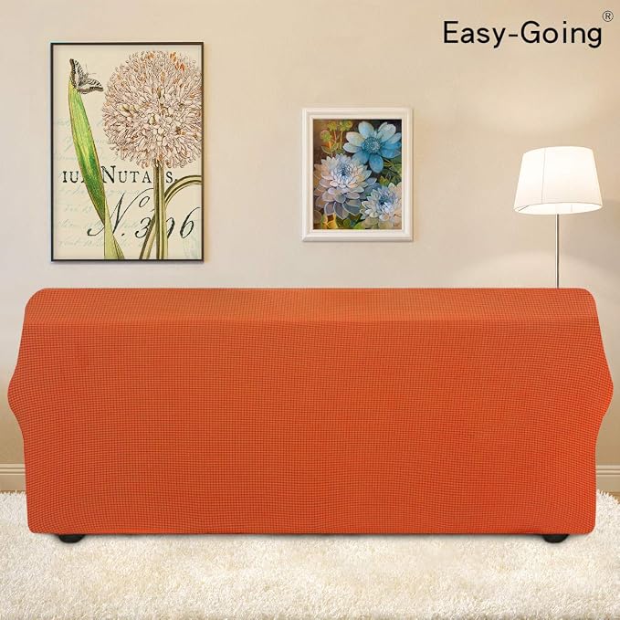 Easy-Going Stretch Oversized Sofa Couch Slipcover Washable Orange | 1-Piece - Image 4