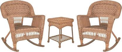 Jeco 3 Piece Rocker Wicker Chair Set by Jeco