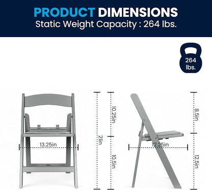 Flash Furniture Hercules Set of 2 Kids Gray Resin Folding Chairs - Image 3