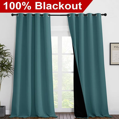 NICETOWN 100% Blackout Blinds, Laundry Room Decor Window Treatment Curtains - Image 2