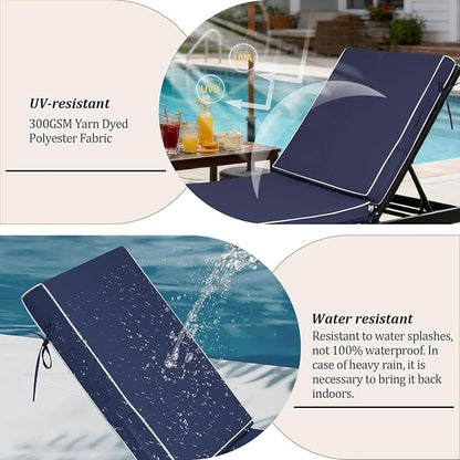 72x21x4in Lounge Cushions for Outdoor Furniture, Outdoor Lounge Chair Cushions - Image 7