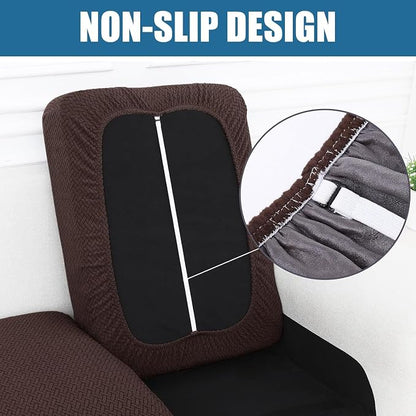 Smiry Waterproof Couch Cushion Covers, Stretch Jacquard Thick Sofa Cushion - Image 3