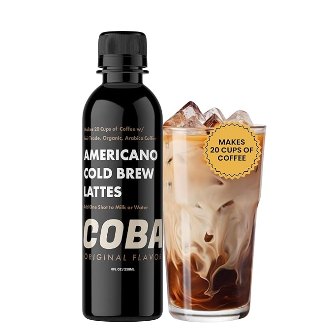 COBA Premium Coffee Concentrate: Bold & Extra Strong Kick - 20x Cups | Instant Cold Brew/ Hot Coffee in Seconds | Specialty, Fair Trade, Organic, Medium Roast, Dairy Free | 2 TEASPOONS/Cup | Rich Flavor (8 Fl Oz (Pack of 1), Original)