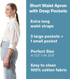 MEEMA Waist Apron with 3 Pockets | Waitress Apron | Waitress Apron with Pockets | Half Aprons With Pockets | Server Aprons Women