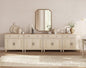 WAMPAT Buffet Cabinet with 8 Doors and 4 Drawers, Large Coffee Bar Table Wood by WAMPAT