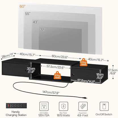 HOOBRO 55" Floating TV Stand - Image 2