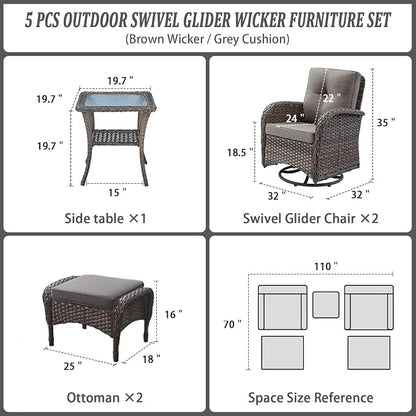 Belord Small Conversation Sets Patio Funiture - Image 3