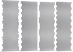 4 Pieces Stainless Steel Cake Scraper 10 Inch and Sided Patterned Edge Stripe Edge Smoother Scraper Cake Decorating Comb Cake Pastry Cutter for Mousse Butter Cream Cake Decoration
